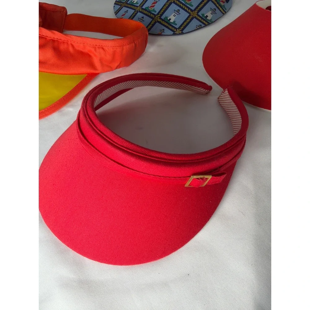 RETRO Unbranded Visor Hat Set Women OSFM Red Blue Yellow Excellent